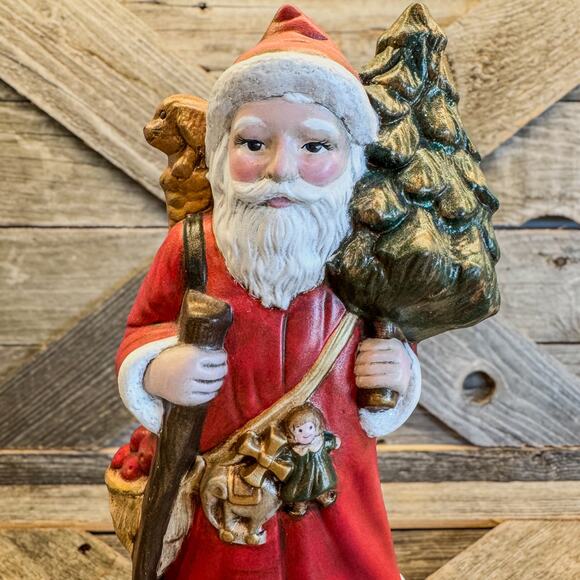 1989 Vintage Provincial Mold, Old World Santa Claus Ceramic Tabletop Decor, 11”H - Picture 2 of 12